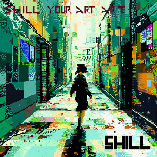Shill Your Art, AI-generative artwork from MLow's Tokenized Garbage series, hand-finished fine art print