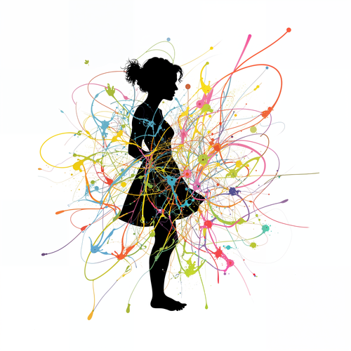 Girl Made of String, AI-generative artwork from MLow's Tokenized Garbage series, hand-finished fine art print