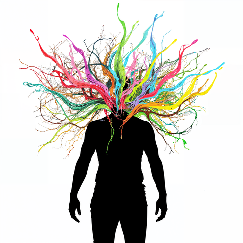 Thoughts Take Root, AI-generative artwork from MLow's Tokenized Garbage series, hand-finished fine art print