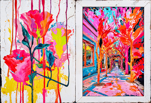 Framed Alley, AI-generative artwork from MLow's Tokenized Garbage series, hand-finished fine art print