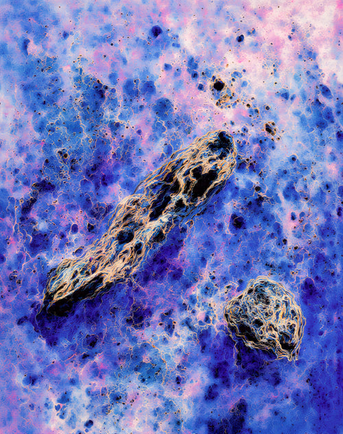 Transdimensional Trippers 007, surreal AI-generative portrait by MLow, hand-finished fine art print