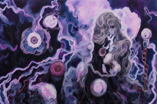 Transdimensional Trippers 015, surreal AI-generative portrait by MLow, hand-finished fine art print