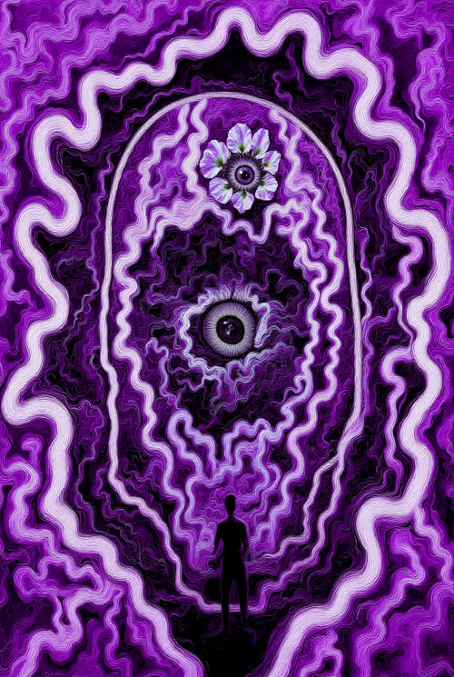 Transdimensional Trippers 047, surreal AI-generative portrait by MLow, hand-finished fine art print
