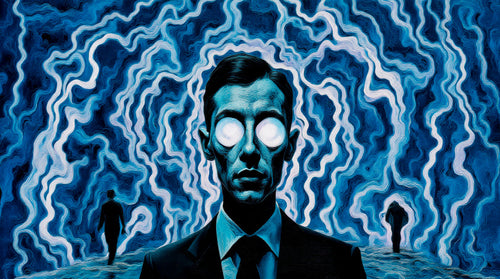 Transdimensional Trippers 067, surreal AI-generative portrait by MLow, hand-finished fine art print