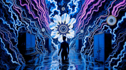 Transdimensional Trippers 303, surreal AI-generative portrait by MLow, hand-finished fine art print
