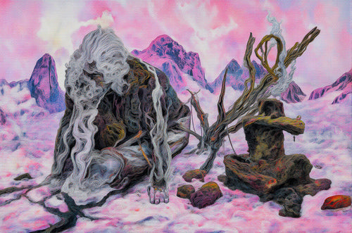 Transdimensional Trippers 438, surreal AI-generative portrait by MLow, hand-finished fine art print