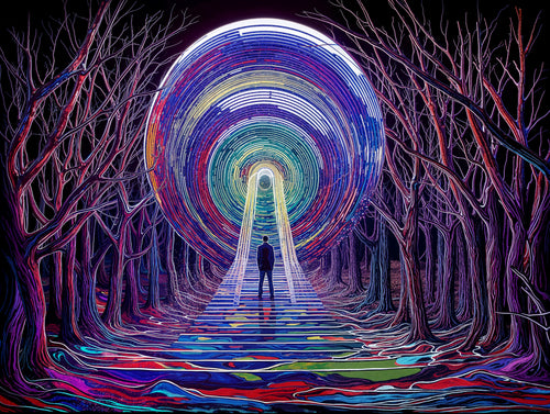 Be Your Own Cabal, AI-generative abstract from MLow's Impermanent Loss series, hand-finished fine art print